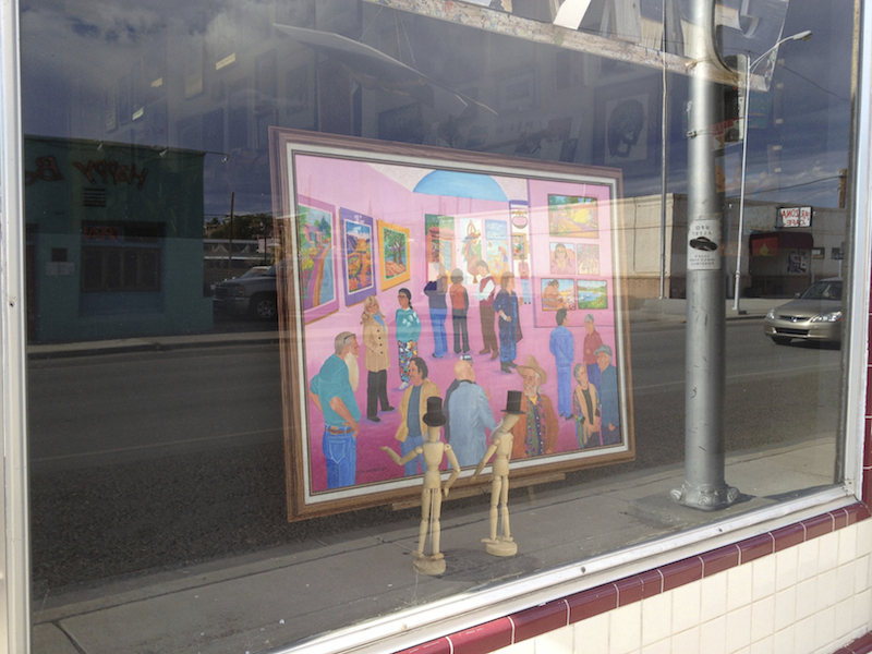 Frame Shop window with Betty Ann Pedersen painting