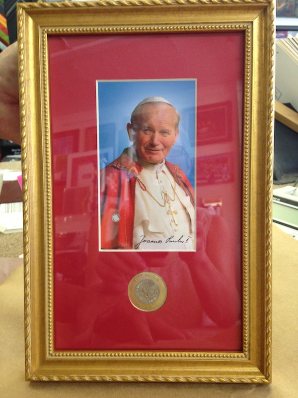 framed photo of Pope / Saint John Paul II