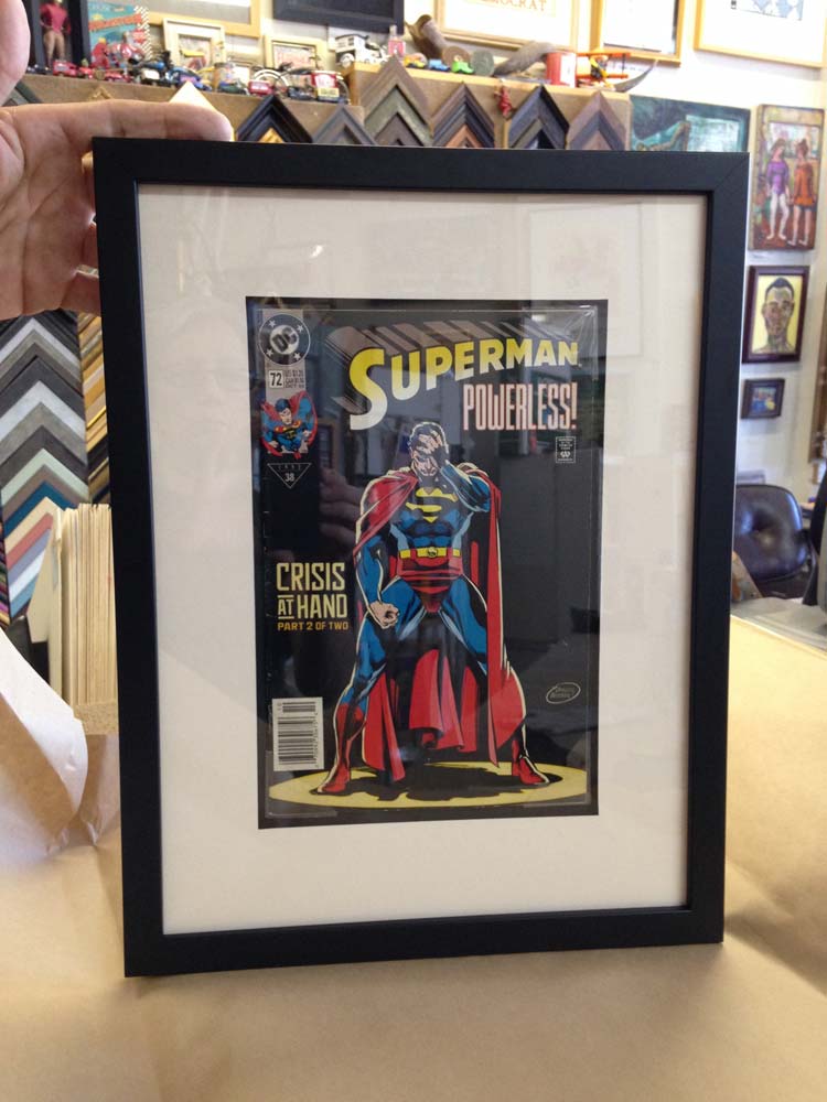 framed vintage comic book